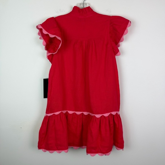 NWT Tuckernuck Hibiscus Red Linen Bella Dress Size S - Picture 11 of 16